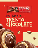 Wafer Recheado Trento 38% Cacau Display 16x32g | Trento Chocolate Wafer Rolls 18 oz