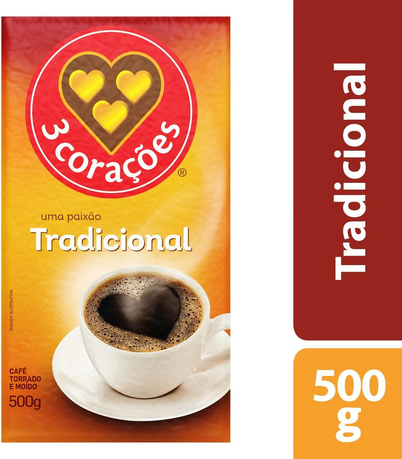 CAFÉ 3 CORAÇÕES TRADICIONAL 500G