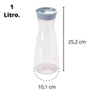 1 Liter Easy Mixing Bottle with Tight Round Lid with Snap Lid, Clear and Grey Plasutil | BPA-Free 1588