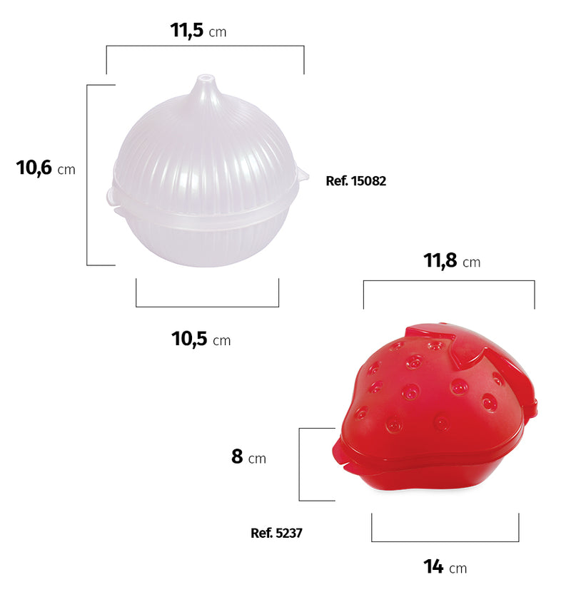 Paquete de contenedores para almacenar frutas y verduras para el refrigerador Plasutil | Contenedores con forma de limón, tomate, ajo y cebolla y triturador de ajo para almacenar alimentos | Contenedores con tapa | Paquete de 6