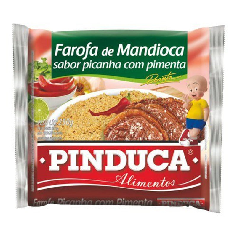 FAROFA DE MANDIOCA PRONTA TEMPERADA SABOR PICANHA COM PIMENTA 250G