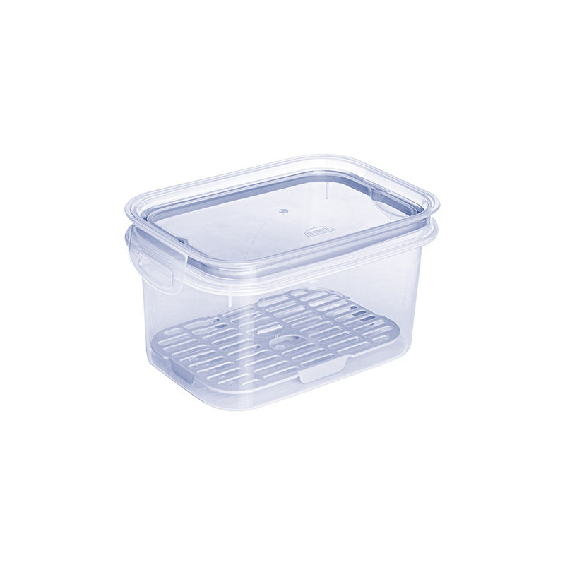 Food Storage Container for Fridge 40.57 fl oz Hermetic Closure - Clear Blue Plasutil