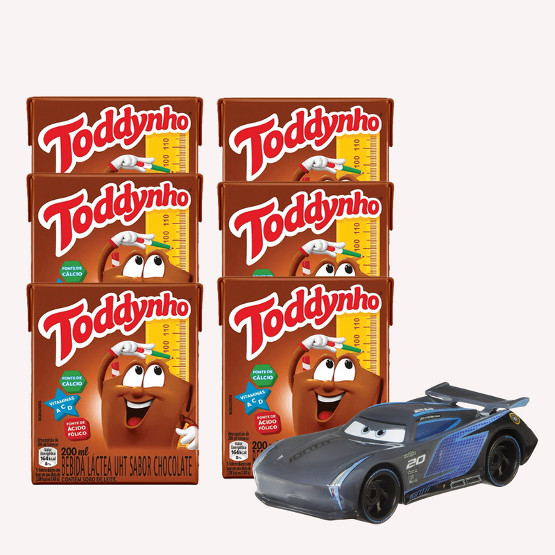 Gift Box with 6 Pack Toddynho and 1 Toy Cars Movie Character (Jack Storm)