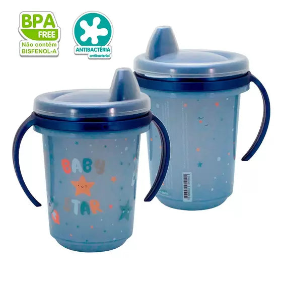 Plastic Kids Training Cup with Lid and Handles Astronaut | BPA-Free 330 ml Plasutil 4059