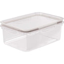 Plastic Food Storage Container with Hermetic Closure, 87.91 fl oz Clear Grey Plasutil | Rectangle Meal Prep Container | Microwave, Dishwasher, and Freezer Safe | BPA-Free 13994
