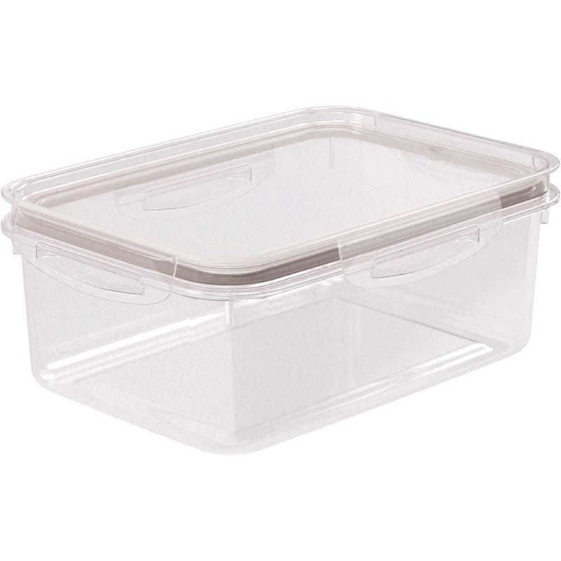 Plastic Food Storage Container with Hermetic Closure, 87.91 fl oz Clear Grey Plasutil | Rectangle Meal Prep Container | Microwave, Dishwasher, and Freezer Safe | BPA-Free 13994