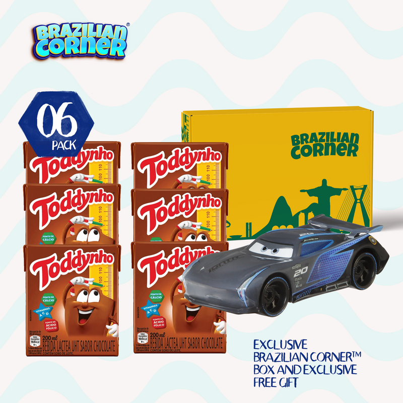 Gift Box with 6 Pack Toddynho and 1 Toy Cars Movie Character (Jack Storm)