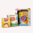 Baby Gift Box 3 Set Mucilon Cereal 14.1 oz, Farinha Lactea 12.7 oz and Light & Sound Learning Toy (CORN/WHEEL)