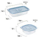 Juego de 18 piezas de plástico rectangular para preparar comidas | Sin BPA | Contenedor de almacenamiento de alimentos con tapa abatible Plasutil