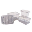 Food Storage Container for Fridge 37 fl oz Hermetic Closure Plasutil | BPA Free Plastic Refrigerator with Removable Drain & Lid