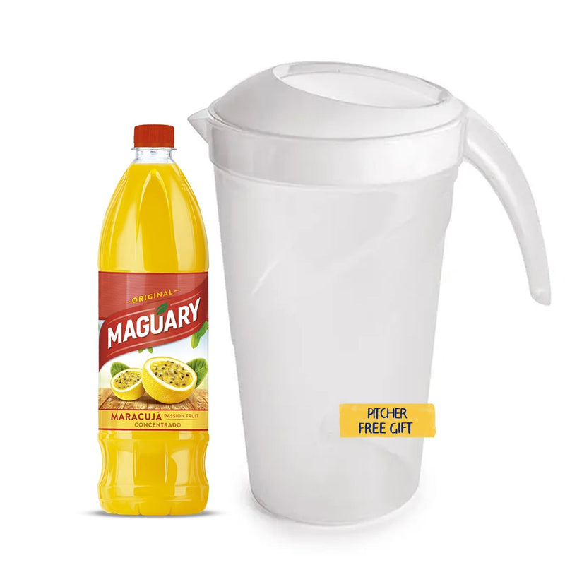 Jugo concentrado de maracuyá Maguary, 16,9 onzas líquidas, con jarra y tapa de 2 cuartos sin BPA