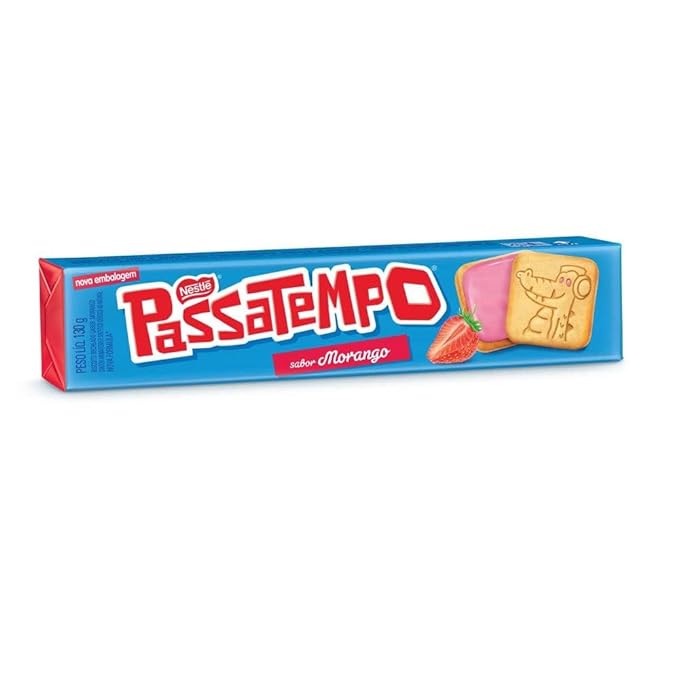 BISCOITO RECHEADO PASSATEMPO NESTLE MORANGO 130G