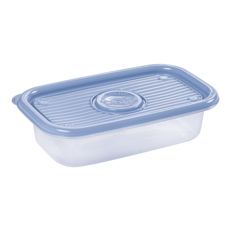 Recipiente de plástico rectangular para almacenar alimentos con tapa abatible, 17,58 onzas líquidas, Plasutil | Caja para preparar comidas | Sin BPA 5773