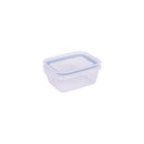 Plastic Food Storage Container with Hermetic Closure, 18.6 fl oz Clear Blue Plasutil | Rectangle Meal Prep Container | Microwave, Dishwasher, and Freezer Safe | BPA-Free 9383