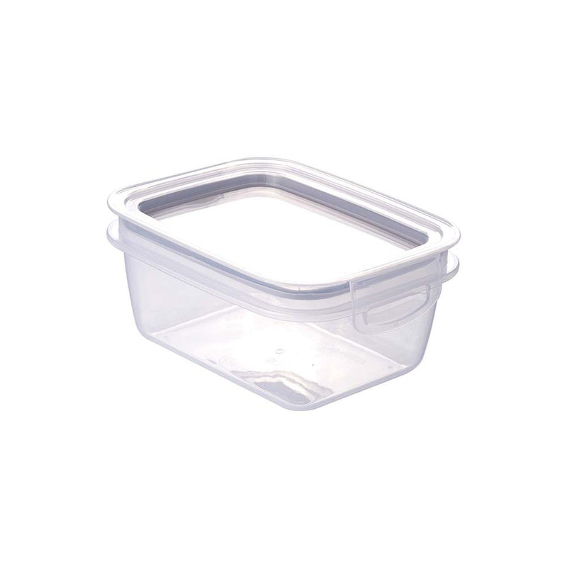 Plastic Food Storage Container with Hermetic Closure, 18.6 fl oz Clear Grey Plasutil | Rectangle Meal Prep Container | Microwave, Dishwasher, and Freezer Safe | BPA-Free 7826