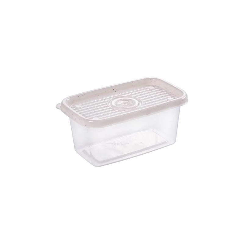 Recipiente de plástico rectangular para almacenar alimentos con tapa abatible transparente de 12,84 onzas líquidas Plasutil | Caja para preparar comidas | Sin BPA 5805T