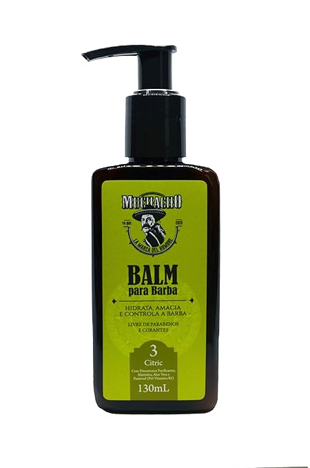 Muchacho Beard Balm Citric - 130ml | Hydrating Formula with Phyto Extracts, Allantoin, Panthenol, White