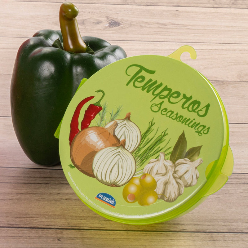 Fresh Seasoning Storage 12.6 Fl Oz Plasutil| Refrigerator Holder for Vegetable, Onion, Garlic, Tomato | BPA Free 6275