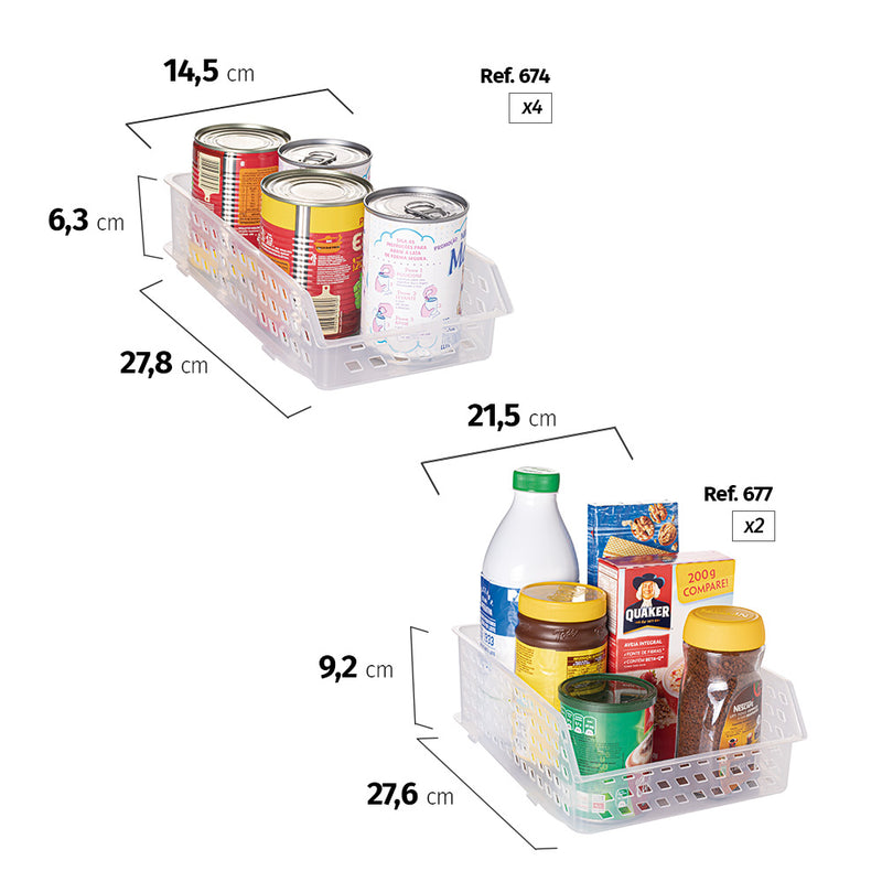 6 Pack Stackable Storage Bins for Pantry Plasutil | Open Front Plastic Storage Basket for Organizing Kitchen, Bathroom | Closet & Bathroom Essentials