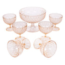 Plasutil Glass Dessert Bowls Set, 7 Pieces - 11.83 oz Cups, 64.25 oz Punch Bowl, Heavy Base