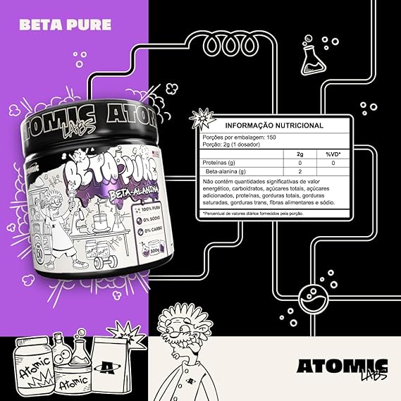 Atomic Labs Beta-Alanine Powder Supplement - 0.66 lbs 150 Servings | 100% Pure - 2000mg per Serving