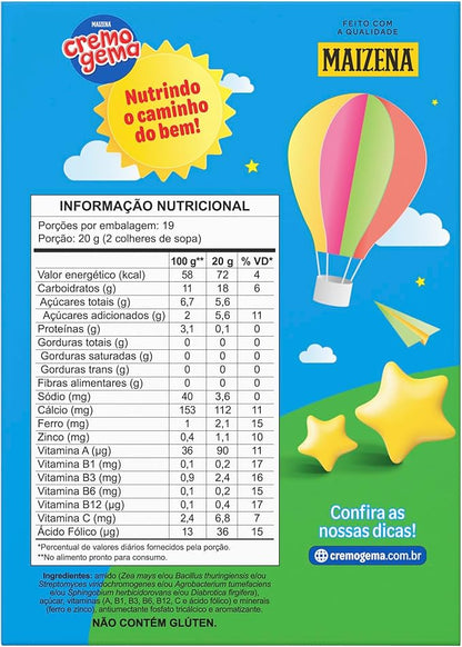 Mezcla de postre de trigo Cremogema, 6,34 oz, pudín instantáneo brasileño, cereal dulce, cremoso, postre familiar
