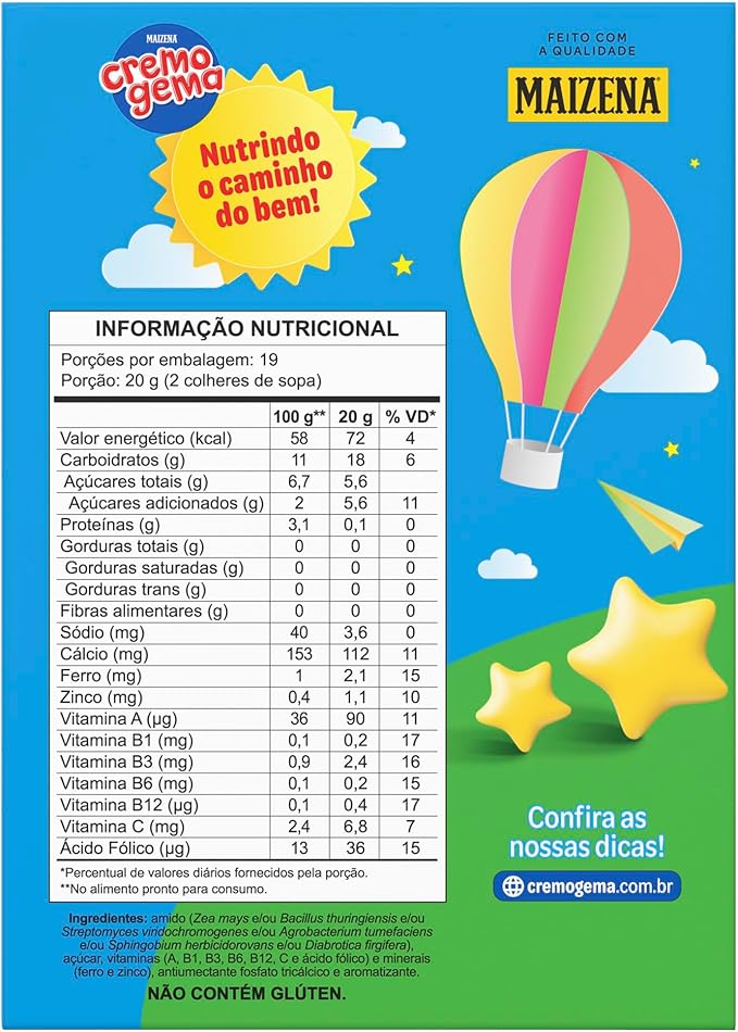 Cremogema Wheat Dessert Mix, 6.34 oz, Brazilian Instant Pudding, Sweet Cereal, Creamy, Family Dessert