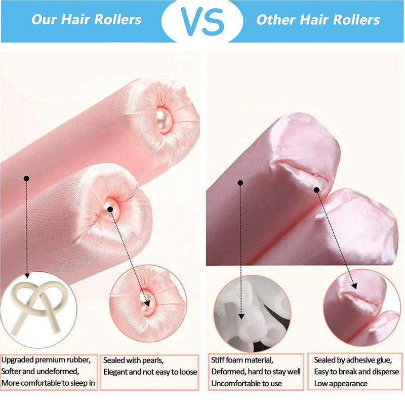 Rolos de Cabelo para Cachos Sem Calor | Heatless Hair Curling Set - Hair Rollers for Heatless Curls