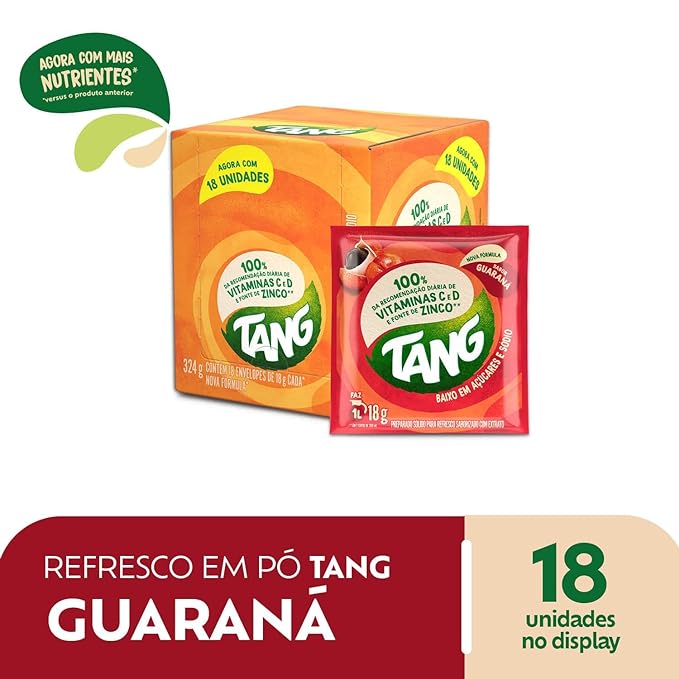 REFRESCO EM PÓ TANG GUARANÁ CAIXA COM 18 UND