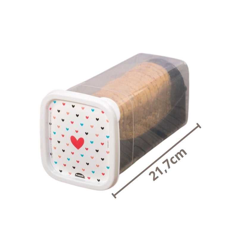 Container For Cracker or Toast with Drawer | BPA-free Storage Box | Heart Plasutil 5606