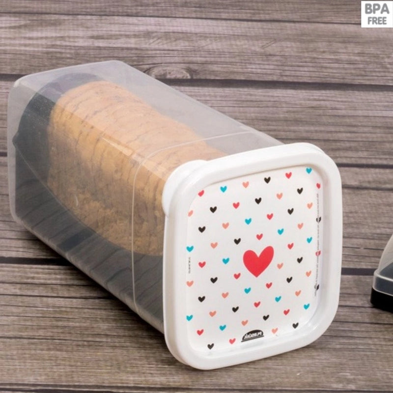 Container For Cracker or Toast with Drawer | BPA-free Storage Box | Heart Plasutil 5606