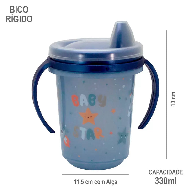 Plastic Kids Training Cup with Lid and Handles Astronaut | BPA-Free 330 ml Plasutil 4059