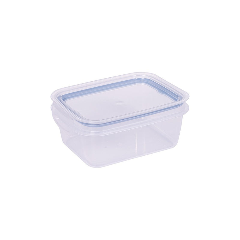 Recipiente de plástico para almacenar alimentos con cierre hermético, 30,77 fl oz, transparente, azul Plasutil | Recipiente rectangular para preparación de comidas | Apto para microondas, lavavajillas y congelador | Sin BPA 9386