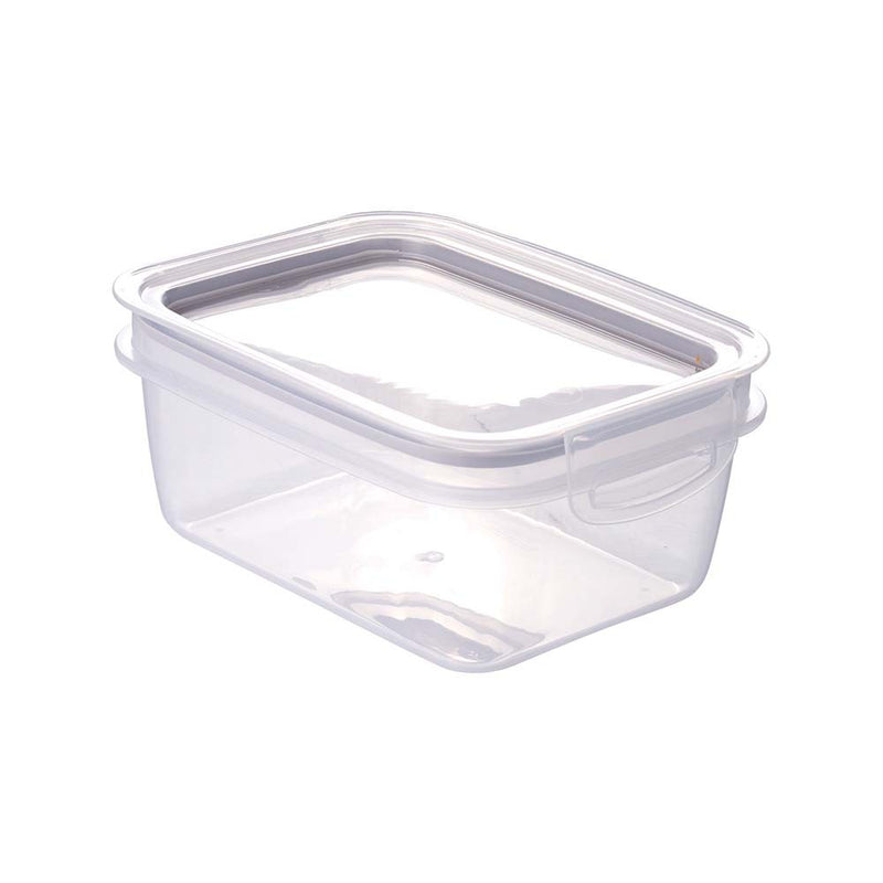 Plastic Food Storage Container with Hermetic Closure, 30.77 fl oz Clear Grey Plasutil | Rectangle Meal Prep Container | Microwave, Dishwasher, and Freezer Safe | BPA-Free 7827