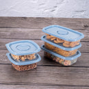 Juego de 18 piezas de plástico rectangular para preparar comidas | Sin BPA | Contenedor de almacenamiento de alimentos con tapa abatible Plasutil