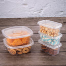 Square Plastic Food Storage Container with Pop Lid Transparent 33.81 Fl Oz Plasutil | Meal Prep Box | BPA-Free 5771T