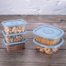 Juego de 16 piezas de plástico rectangular para preparar comidas | Sin BPA | Contenedor de almacenamiento de alimentos con tapa abatible Plasutil
