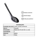 Kitchen Utensil Drain Spoon Black Plasutil (1 pack) | Utensil Plastic with Heat Resistant Ergonomic Handle | Durable BPA-Free 500