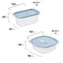 Juego de 16 piezas de plástico rectangular para preparar comidas | Sin BPA | Contenedor de almacenamiento de alimentos con tapa abatible Plasutil