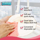 Kit Limpeza, 3 Panos Multiuso & 3 Esponjas Limpeza Pesada Alklin (Rosa)