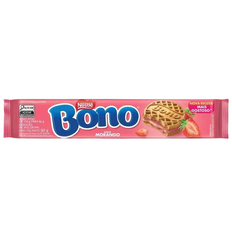 BISCOITO RECHEADO BONO MORANGO NESTLE 90G