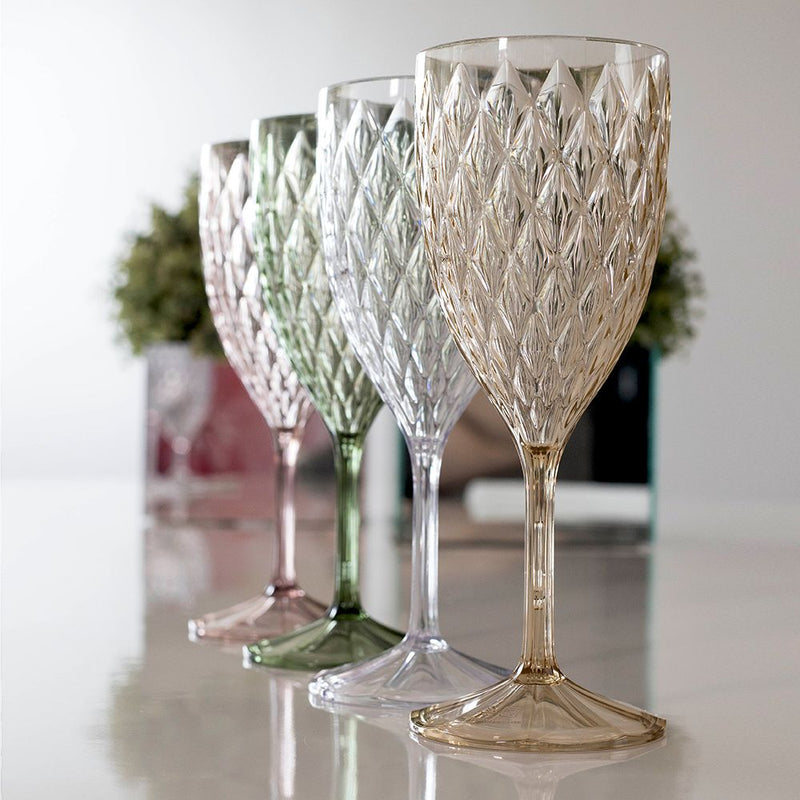 Plasutil Vintage Wine Glasses | 6 Pieces| Unbreakable | Reusable | Crystal Clear | Elegant | 11.16 Oz | BPA Free