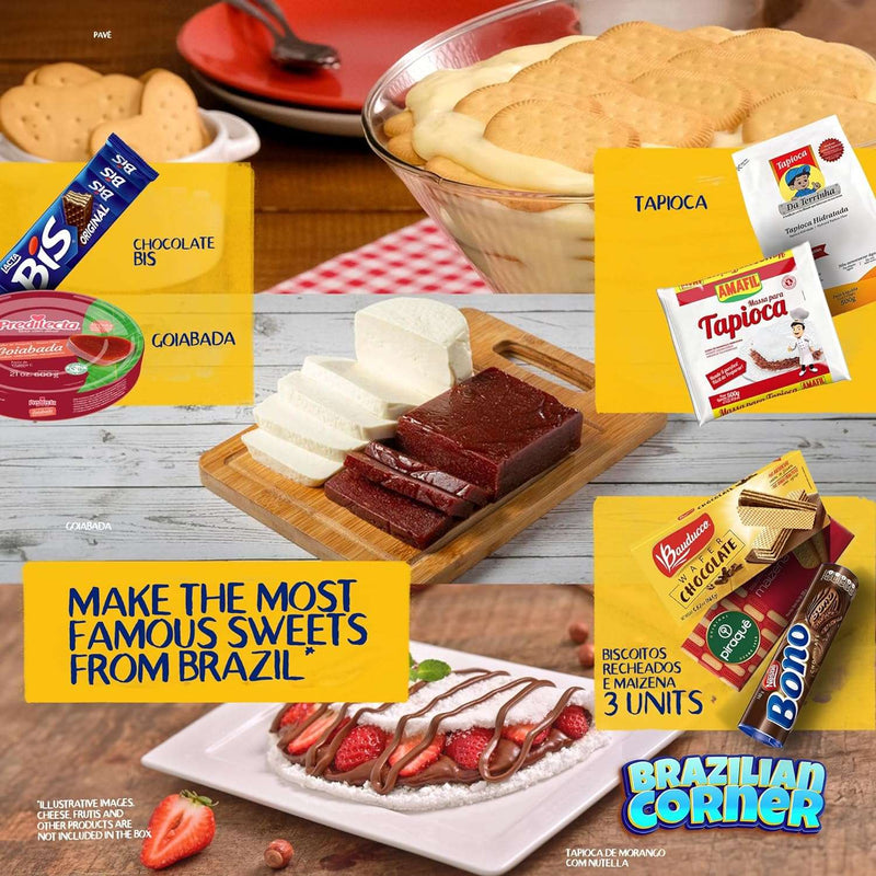 Brazilian Corner Brazil Variety Pack of 20 | Mixed Brazilian Groceries, Cookies & Chocolates | Brazilian Grocery Basket Brazilian Corner