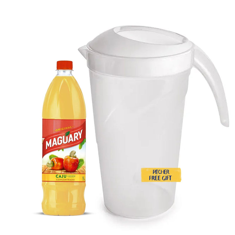 Maguary Cashew Concentrate Juice 16.9 fl oz with 2 Quart BPA-Free Pitcher and Lid