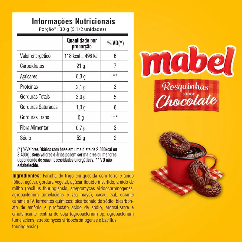 ROSQUINHAS DE CHOCOLATE MABEL 300G