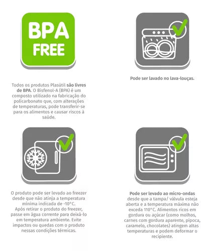 Contenedor de almacenamiento de alimentos para refrigerador de 17 fl oz con cierre hermético Plasutil | Refrigerador de plástico libre de BPA con drenaje y tapa extraíbles