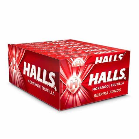 DROPS HALLS MORANGO CAIXA 21 UNIDADES 588G