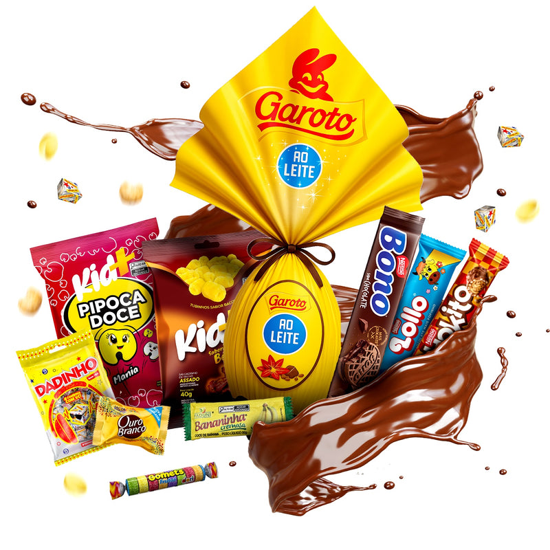 Brazilian Easter Egg Gift Box, Garoto Milk Chocolate Egg | Caixa Surpresa com Ovo de Pascoa 185g