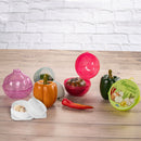 Vegetable / Fruit Storage Containers Bundle for Refrigerator Plasutil | Lemon Tomato Garlic Onion Shaped & Garlic Crusher Food Storage | Containers with Lids | Pack of 6