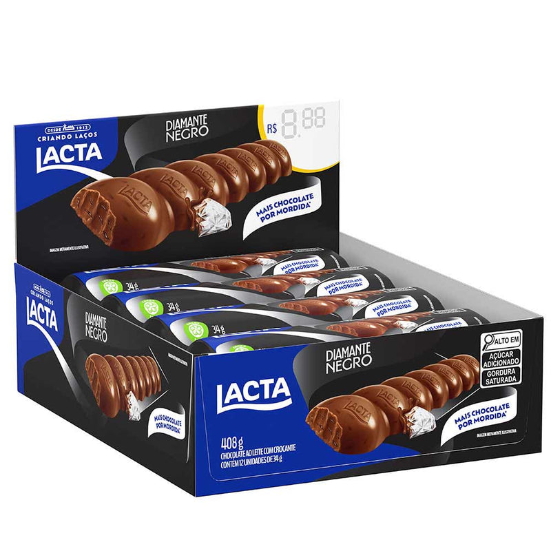 LACTA CHOC. DIAMANTE NEGRO 12X34G Display c/ 12 UND Brazilian Corner